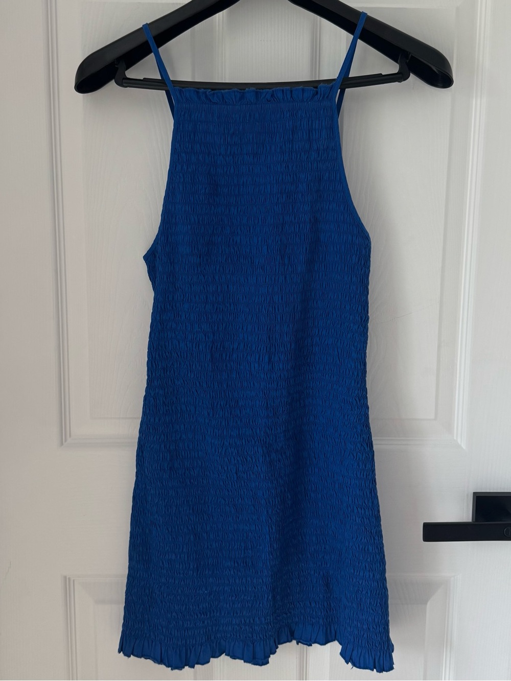 Free People NWOT Lyla Mini Dress Smocked Cornflower Blue Bodycon - Picture 4 of 9